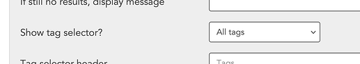 Tag Selector Arg